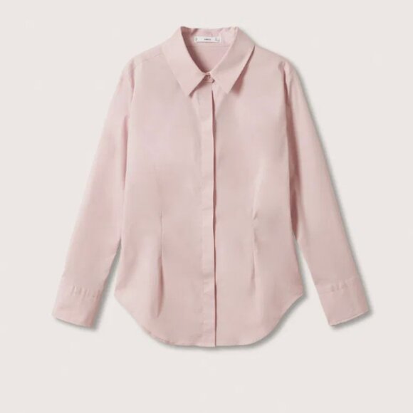 MANGO Fitted cotton blend shirt SIZE 0 US (4 UK) - Picture 5 of 5